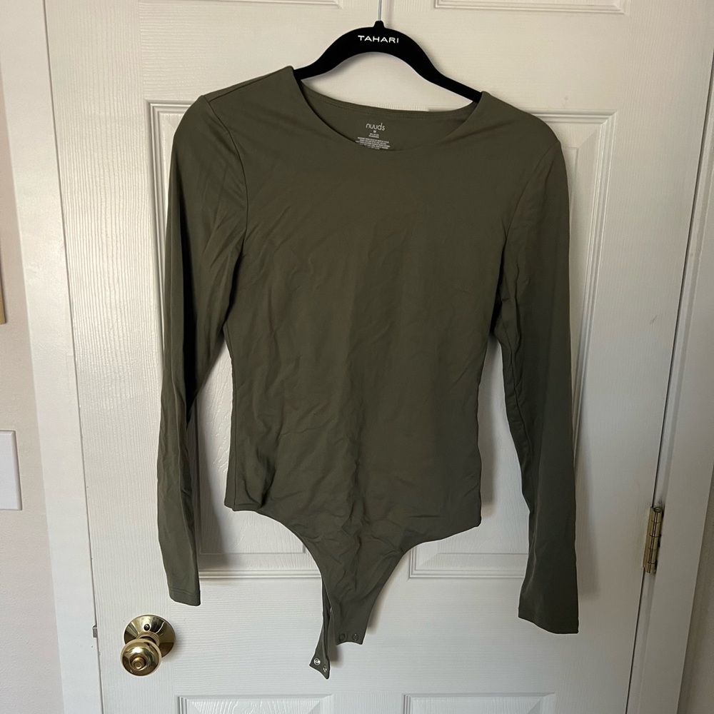 nuuds Olive Green Long Sleeve Bodysuit